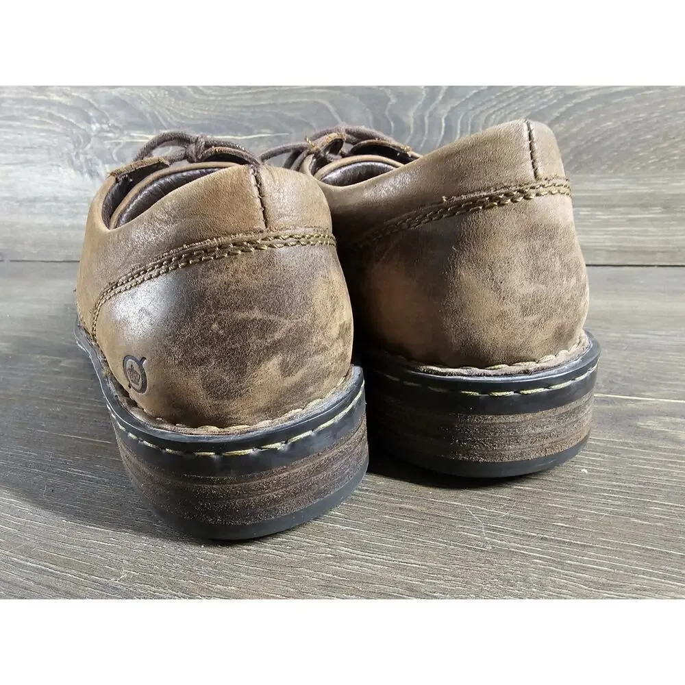 Born Oxford Shoes Mens 9.5 Linden Brown Distressed Leather Casual Shoes M9355